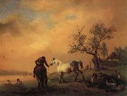 Philips Wouwerman, Horses Being Watered